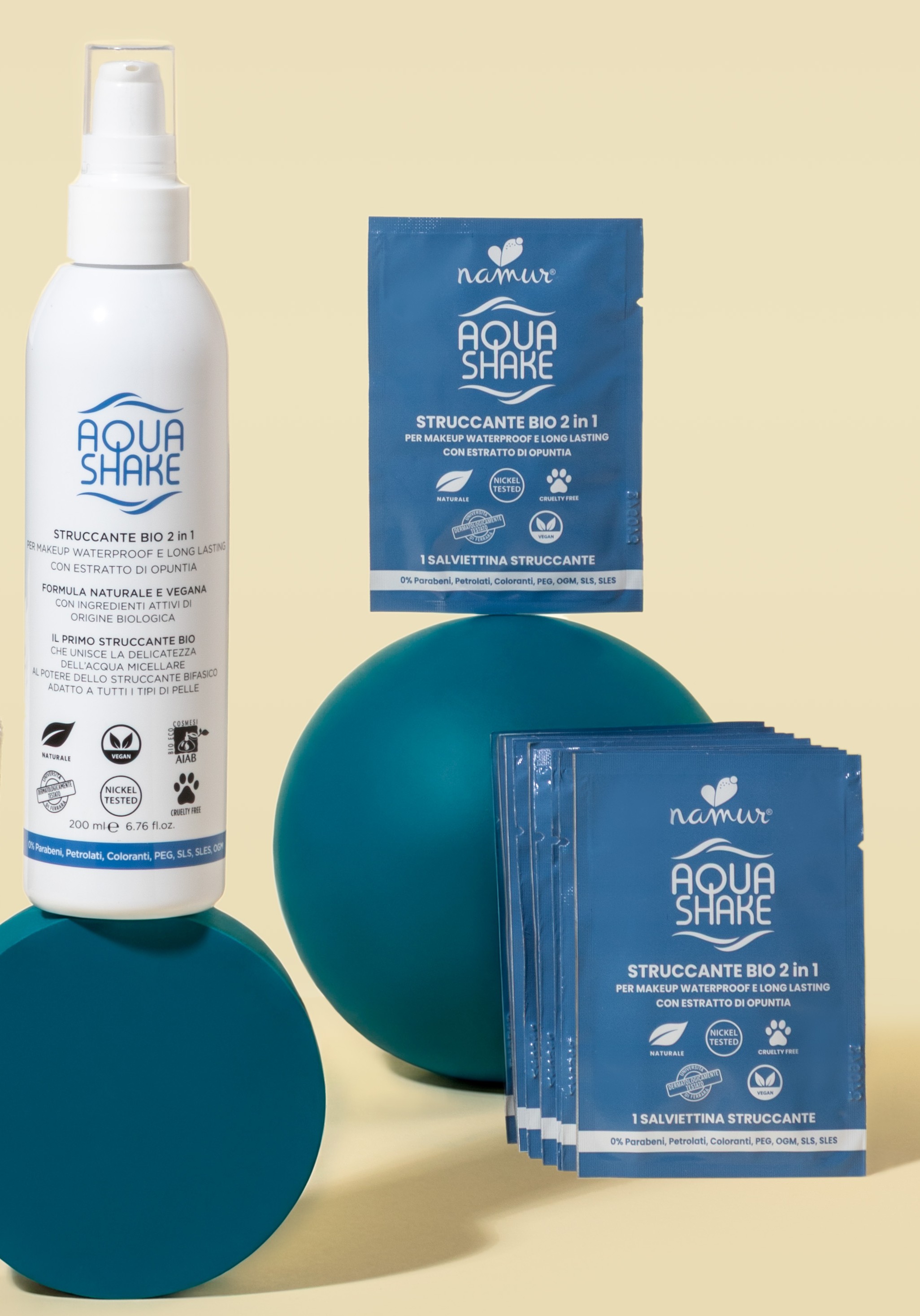 Aqua Shake&reg; Welcome Kit &mdash; struccante bifasico biologico 200ml con bustine monodose
